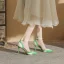Fashion Two Tone Khaki Street Wear Womens Shoes 2022 8 cm Stiletto Heels Ankle Strap Pointed Toe Womens Shoes High Heels