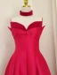 Audrey Hepburn Style Black Homecoming Short Velvet Graduation Dresses 2024 A-Line / Princess Spaghetti Straps Sleeveless Backless
