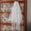Élégant Blanche Fait main Noeud Mariage La Mariée Gants Mariage Voile De Mariée 2025 Tulle