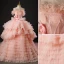 Charmant Pink Fallende Rüsche Durchbohrt Ballkleider 2022 Ballkleid Spaghettiträger Quaste Ärmellos Rückenfreies Schleife Stoffgürtel Hof-Schleppe Ball Festliche Kleider