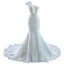 Luxe Blanche Fait main Perlage Perle Paillettes Robe De Mariée 2022 Trompette / Sirène Une épaule Sans Manches Dos Nu Tribunal Train Mariage