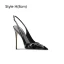 Sexy Silber Pailletten Sandalen Damen 2024 Leder Hochzeit 10 cm Stilettos Spitzschuh Sandaletten Hochhackige