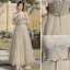 Modest / Simple Sage Green Bridesmaid Dresses 2022 A-Line / Princess Short Sleeve Backless Bow Sash Floor-Length / Long Wedding Party Dresses