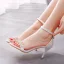 Charmant Blanche Faux Diamant Chaussure De Mariée 2022 Bride Cheville 7 cm Talons Aiguilles Peep Toes / Bout Ouvert Talons Hauts