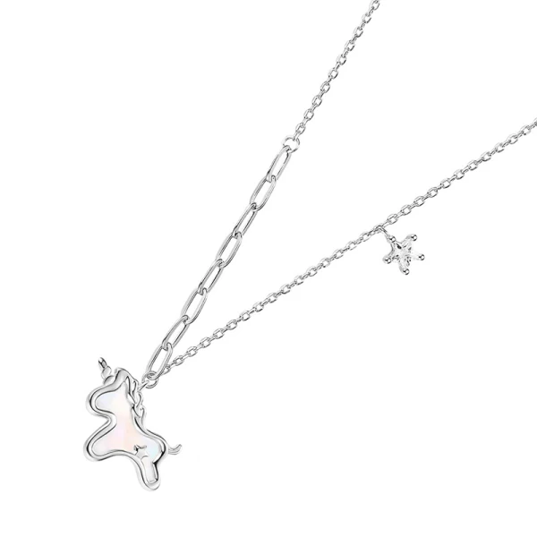 Lovely Champagne Sterling Silver Dating Prom Unicorn Necklaces Accessories 2023