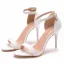 Sexy White Evening Party Womens Sandals 2023 Ankle Strap 9 cm Stiletto Heels Open / Peep Toe Sandals High Heels