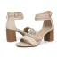 Roman Beige Summer Casual Street Wear Womens Sandals 2023 Ankle Strap 7 cm Thick Heels Open / Peep Toe Sandals High Heels