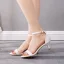 Sexy Weiß Freizeit Sandalen Damen 2023 Knöchelriemen 5 cm Stilettos Peeptoes Sandaletten Hochhackige