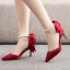 Charmant Noire Soirée Perle Bride Cheville Noeud Sandales Femme 2023 7 cm Talons Aiguilles À Bout Pointu Sandales Talons Hauts