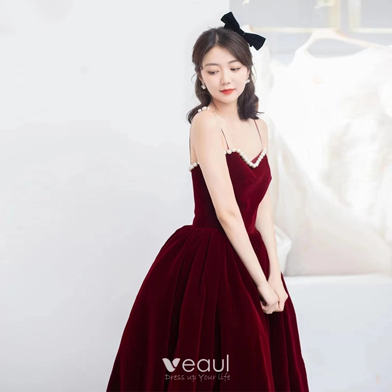 slim fit dress slacks Black Red Shiny Princess Prom Dress Adult Dress Graduation Dress Birth –  Mermaidcosplay main image 1