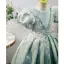 Modern / Fashion Mint Green Pearl Sequins Lace Flower Birthday Flower Girl Dresses 2022 Ball Gown Puffy Short Sleeve Scoop Neck Floor-Length / Long Flower Girl Dresses