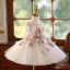 Flower Fairy White Pearl Appliques Sequins Short Birthday Flower Girl Dresses 2025 Ball Gown Scoop Neck Sleeveless Flower Girl Dresses