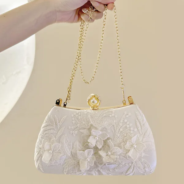 Vintage / Originale Style Chinois Blanche Perle Dentelle 3D Promo Pochette 2023
