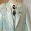 Sage Green Lace Flower Pearl Long Sleeve 6-piece Boys Wedding Suits 2025 Body Jewellery Coat Pants Shirt Tie Vest Wedding