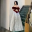 Fashion Burgundy Suede Prom Dresses 2022 A-Line / Princess Off-The-Shoulder Short Sleeve Backless Floor-Length / Long Prom Formal Dresses