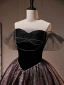 Sexy Schwarz Glanz Strass Kurze Partykleider Abendkleider 2023 Bandeau Ärmellos Rückenfreies Festliche Kleider