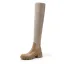 Fashion Brown Fall Winter Street Wear Sock Boots 2023 6 cm Thick Heels Round Toe Womens Boots