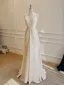 Fashion Sexy Ivory Evening Dresses 2026 A-Line / Princess Halter Sleeveless Backless Floor-Length / Long Formal Dresses