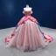Fancy Fuchsia Multi-Colors Prom Dresses 2022 Ball Gown Spaghetti Straps Sleeveless Backless Beading Lace Flower Sequins Satin Chapel Train Formal Dresses