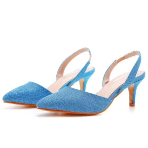 Bling Bling Himmelsblå Paljetter Bal Sandaler Dam 2023 6 Cm Stilettklackar Spetsiga Sandaler Högklackade