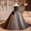 Audrey Hepburn-Stil Schwarz Applikationen Ballkleider Ballkleid 2024 Bandeau Ärmellos Rückenfreies Lange Ball Festliche Kleider