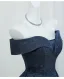 Schnittig Marineblau Glanz Sternenklarer Himmel Ballkleider 2026 A Linie Off Shoulder Ärmellos Rückenfreies Lange Festliche Kleider
