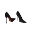 Chic / Belle Noire Daim Semelle Rouge Soirée Escarpins 2026 Cuir 12 cm Talons Aiguilles À Bout Pointu Escarpins Talons Hauts
