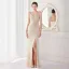 Sexy Beige Paillettes Robe De Soirée 2022 Trompette / Sirène Bretelles Spaghetti Sans Manches Dos Nu Longue Soirée Robe De Ceremonie