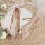 Charming Champagne Beading Lace Flower Pearl Sequins Leather Wedding Shoes 2023 8 cm Stiletto Heels Pointed Toe Wedding Pumps High Heels