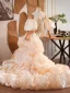 Fashion Champagne Handmade  Cascading Ruffles Puffy Short Sleeve Prom shawl 2025 Tulle