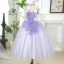 Chic / Beautiful Lavender Sequins Birthday Flower Girl Dresses 2025 Ball Gown Strapless Sleeveless Backless Floor-Length / Long Flower Girl Dresses