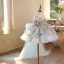 Flower Fairy Blushing Pink Beading Appliques Sequins Birthday Short Flower Girl Dresses 2025 Ball Gown Scoop Neck Sleeveless Backless Tulle
