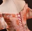 Chic / Beautiful Orange Sequins Prom Dresses 2024 Ball Gown Off-The-Shoulder Short Sleeve Backless Floor-Length / Long Prom Formal Dresses