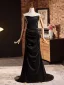 Audrey Hepburn Stil Sexet Sorte Fløjl Selskabskjoler Gallakjoler 2024 Havfrue Stropløs Ærmeløs Halterneck Feje tog Selskabs Kjoler