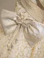 Fashion Champagne Glitter Sequins Bow Prom Dresses 2025 A-Line / Princess Strapless Sleeveless Backless Floor-Length / Long Prom Formal Dresses