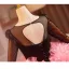 Unique Pink Fallende Rüsche Strass Ballkleider 2024 Ballkleid Rundhalsausschnitt Lange Ärmel Rückenfreies Kapelle-Schleppe Ball Festliche Kleider