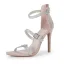 Sexy Beige Evening Party Rhinestone Womens Sandals 2023 Ankle Strap 10 cm Stiletto Heels Open / Peep Toe Sandals High Heels