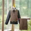 Café 5 pièces Manches Longues Costume Garçon Mariage 2025 Manteau Pantalon Chemise Cravate Gilet Mariage