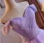 Schöne Lavendel Rüschen Ballkleider 2024 Ballkleid Off Shoulder Ärmellos Rückenfreies Sweep / Pinsel Zug Ball Festliche Kleider