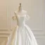 Elegant High-end Ivory Handmade  Beading Lace Flower Satin Wedding Dresses 2026 A-Line / Princess Strapless Sleeveless Backless Floor-Length / Long