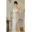 High-end White Pearl Lace Flower Wedding Dresses 2025 Trumpet / Mermaid Off-The-Shoulder Sleeveless Backless Sweep Train Wedding