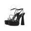 Sexy Lavender Cocktail Party Womens Sandals 2023 Rhinestone Ankle Strap 15 cm Thick Heels Open / Peep Toe Sandals High Heels