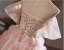 Haut de Gamme Rougissant Rose Perlage Perle Faux Diamant Volants en Cascade Robe De Bal 2024 Robe Boule De l'épaule Sans Manches Dos Nu Longue Promo Robe De Ceremonie