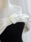 Elegant Black Velvet Homecoming Graduation Dresses 2023 A-Line / Princess Off-The-Shoulder Pearl Appliques Short Sleeve Backless Tea-length Formal Dresses