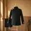 Chinese style Black Beading Lace Flower 2-piece Boys Wedding Suits 2024 Long Sleeve Coat Pants