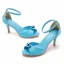 Schlicht Sommer Himmelblau Perle Ball Sandalen Damen 2023 Knöchelriemen 7 cm Stilettos Peeptoes Sandaletten Hochhackige