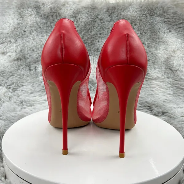 Charming Red Cocktail Party See-through Pumps 2023 12 cm Stiletto Heels Pointed Toe Pumps High Heels