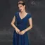 Sparkly Navy Blue Sequins Evening Dresses 2025 A-Line / Princess V-Neck Sleeveless Floor-Length / Long Evening Party Formal Dresses
