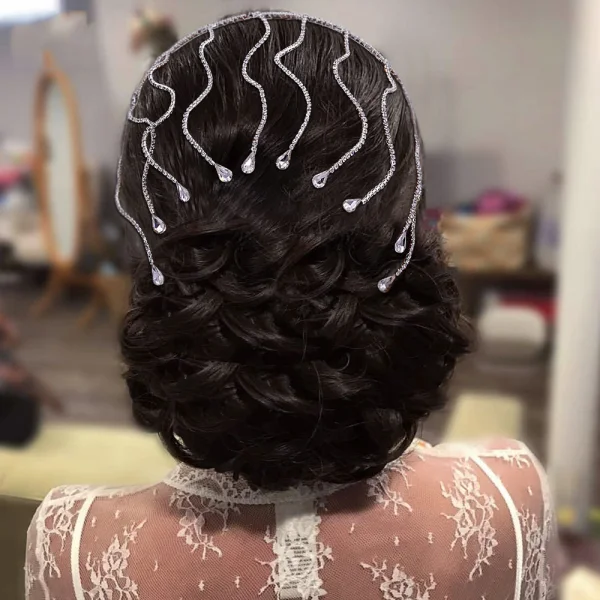 Bling Bling Argenté Fait main Faux Diamant Mariage Accessoire Cheveux Mariage 2023