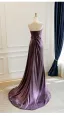 High End Traube Satin Ballkleider 2026 A Linie Bandeau Ärmellos Rückenfreies Sweep / Pinsel Zug Festliche Kleider